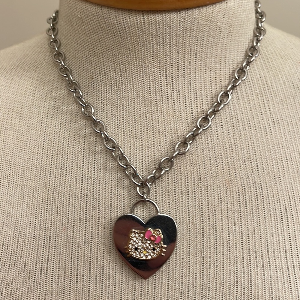 Rhinestone Hello Kitty Adjustable Chain Necklace - image 7